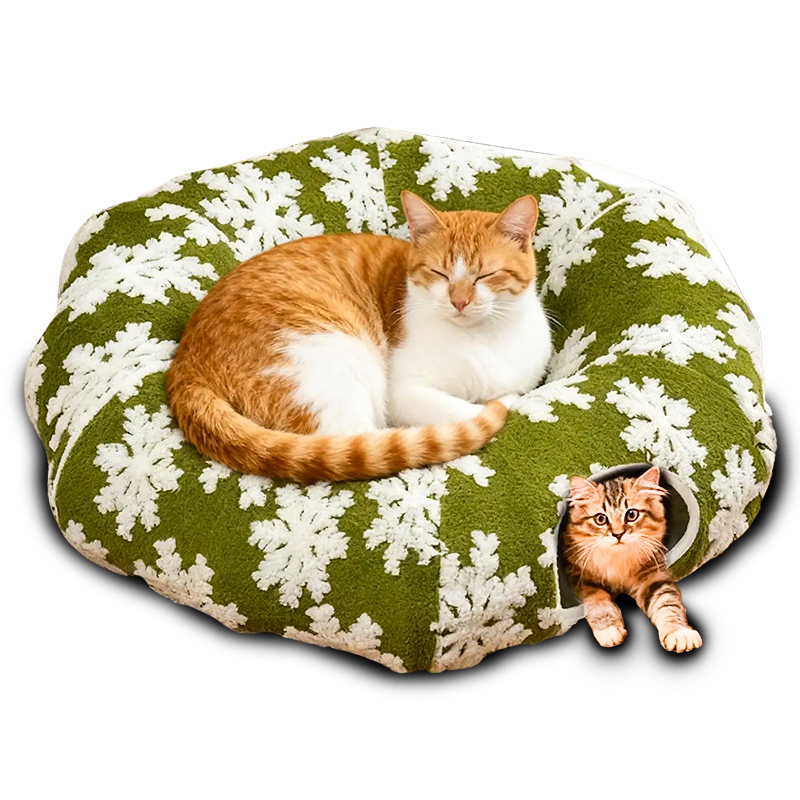 Christmas Cat Tunnel & Nest