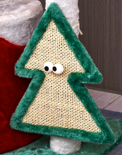 Christmas Cat Climbing Tree